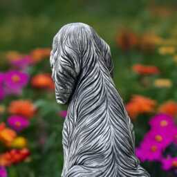 Cute Spaniel Dog Statue Concrete Labrador Figurine Cement Sculpture Memorial Puppy Decoration Lover Gift Yard Art Ornament - thumbnail 4