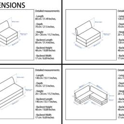 Double Floor Modular Sofa Bed - Foam Veneer Cushion Couch - thumbnail 3