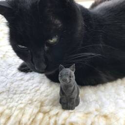Cat Wooden Figurine Diy Kit - Hand-Carved Unpainted Pet Animal Decor - thumbnail 2