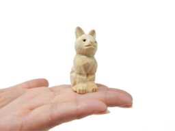 Cat Wooden Figurine Diy Kit - Hand-Carved Unpainted Pet Animal Decor