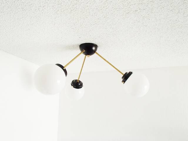 Triple Globe Flush Mount Light Modern Brass Ceiling Fixture - image 1