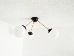 Triple Globe Flush Mount Light Modern Brass Ceiling Fixture - thumbnail 1
