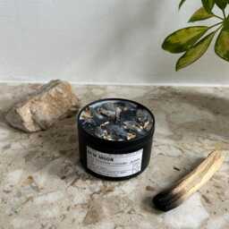 New Moon Candle With Gray Moonstone - Intention Ritual For Beginnings, Manifestation & Grounding Vegan Soy Crystal Gift - thumbnail 2
