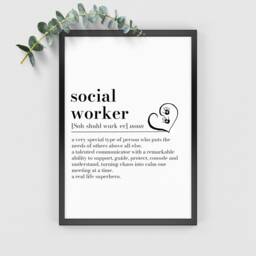 Personalised Social Worker Definition Print Care Heartfelt Thank You Gift, Keepsake From Family - thumbnail 3