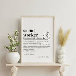 Personalised Social Worker Definition Print Care Heartfelt Thank You Gift, Keepsake From Family - thumbnail 2