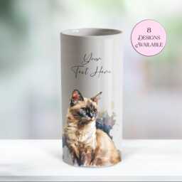 Watercolour Cat Ceramic Vase/ Flower Pot With Custom Text - The Perfect Gift For Lovers, Memorial - thumbnail 2