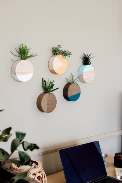 Wooden Wall Planter, Vases For Succulent, Hanging, Air Plant Holder, Decor, Mother's Day Gift - image 1