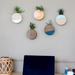 Wooden Wall Planter, Vases For Succulent, Hanging, Air Plant Holder, Decor, Mother's Day Gift - thumbnail 2