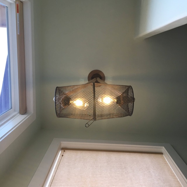 Minnow Trap Horizontal Pendant Light With Rope & Two Bulbs - image 1