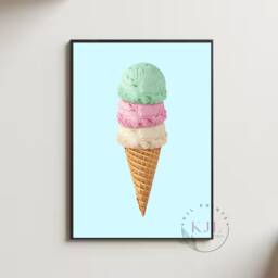 Retro Wall Print, Diner, Colourful , Ice Cream, Cafe Kitchen Print