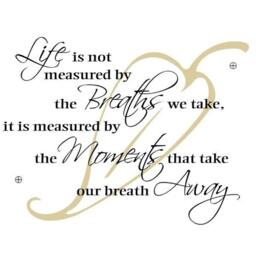 Life Is Not Measured By The Breaths We Take, Vinyl Wall Art Decal, Two Colors, Family Room Decor - thumbnail 2
