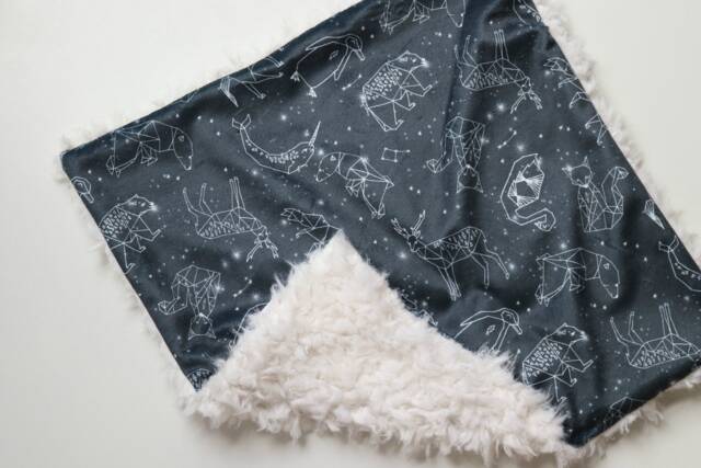 Dream Lovie. Security Blanket. Personalized Lovey. Faux Fur Animal Constellations. Mini Baby Minky Shower Gift - image 1