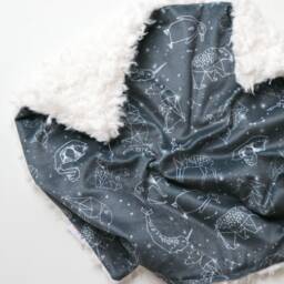 Dream Lovie. Security Blanket. Personalized Lovey. Faux Fur Animal Constellations. Mini Baby Minky Shower Gift - thumbnail 2