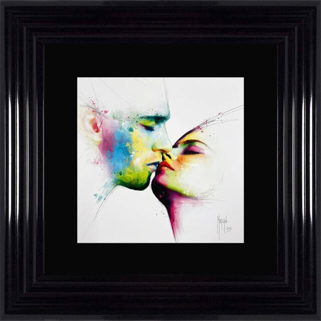 Patrice Murciano Wall Art - Le Baiser Framed Print With Border - 55cm X 55cm Choice Of Frame Colour - image 1
