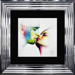 Patrice Murciano Wall Art - Le Baiser Framed Print With Border - 55cm X 55cm Choice Of Frame Colour - thumbnail 2