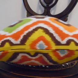 Handcrafted Outdoor Pillow Cover Geometric Ikat Print - thumbnail 3
