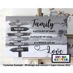 Family Names Street Sign Post Signpost Personalised Custom Beach Picture Wall Art Framed Canvas Print Birthday Mothers Day Gift - thumbnail 1