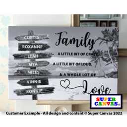 Family Names Street Sign Post Signpost Personalised Custom Beach Picture Wall Art Framed Canvas Print Birthday Mothers Day Gift - thumbnail 2