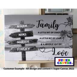 Family Names Street Sign Post Signpost Personalised Custom Beach Picture Wall Art Framed Canvas Print Birthday Mothers Day Gift - thumbnail 3