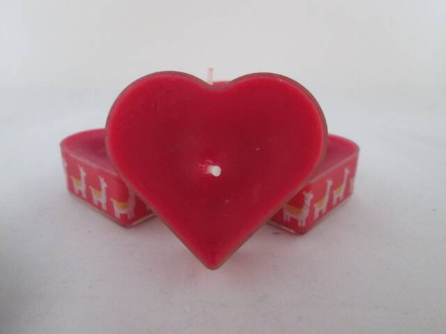 Washi Tape Llama Heart Tealights, Decorated Candles, Set Of 8 - image 1