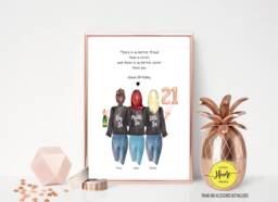 21st Birthday Sister Print Personalised Friendship Portrait - thumbnail 1