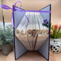 Book Art Anniversary Card Folded Sculpture, Reading Gift - thumbnail 3
