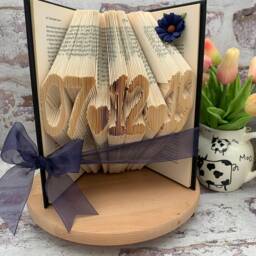 Book Art Anniversary Card Folded Sculpture, Reading Gift - thumbnail 2
