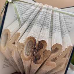 Book Art Anniversary Card Folded Sculpture, Reading Gift - thumbnail 1
