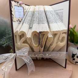 Book Art Anniversary Card Folded Sculpture, Reading Gift - thumbnail 4