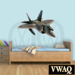 Airplane Decor - Fighter Jet Wall Decal Plane Kids Room Peel & Stick Aviation Mural Reusable Fabric Vwaq-Pas5 - thumbnail 2