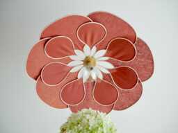 9. 14-Petal Linen & Rattan Flower Pendant Light - Chandelier Lamp Wall Handmade - thumbnail 1