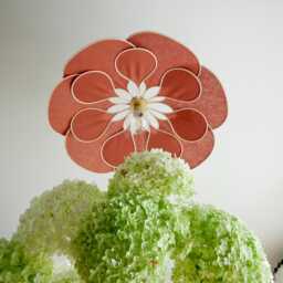 9. 14-Petal Linen & Rattan Flower Pendant Light - Chandelier Lamp Wall Handmade - thumbnail 2
