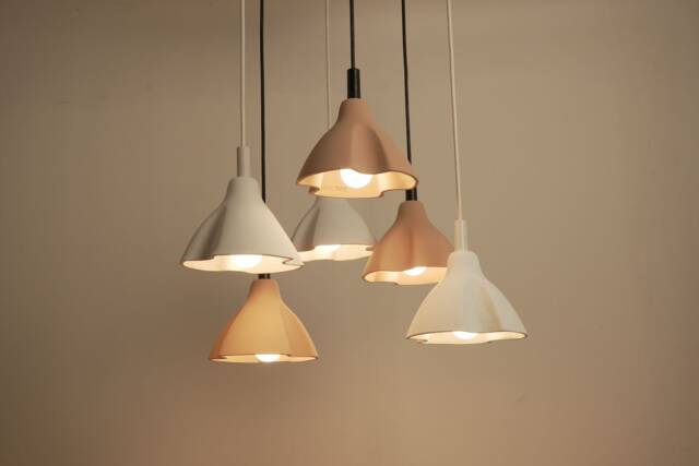Clean Form Ceramic Scoop Chandelier For Modern Architectural Spaces - Naaya Scoop - image 1