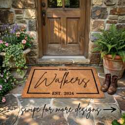 Personalised Doormat, Custom Family Name Welcome Mat, Last Coir Door Housewarming Gift, New Home Wedding Present