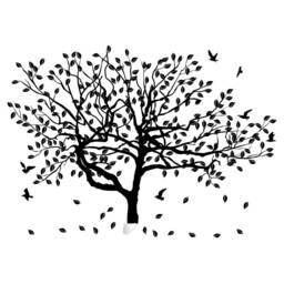 Tree Wall Decal Sticker - Birch Art Vinyl Nursery Stickers Nature Botanical Trees Decals Forest Decor Natural Big Leaf Peel & Stick - thumbnail 2