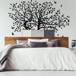 Tree Wall Decal Sticker - Birch Art Vinyl Nursery Stickers Nature Botanical Trees Decals Forest Decor Natural Big Leaf Peel & Stick - thumbnail 4