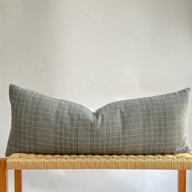 Gray Dot Block Print Mudcloth Hmong Pillow Case - image 1