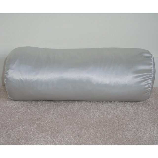 Satin Bolster Pillow Cover 6x16 Light Grey Neck Roll Cylinder Round Scatter Throw Cushion Sham Case Silver Gray Luxury Bed Bedroom - image 1