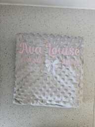 Personalised Embroidered Baby Blanket, Bow Grey Personalised Blanket For Girl, Keepsake Gift, New Gift - thumbnail 1