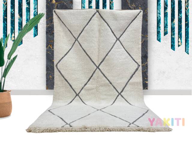 Black & White Rug - Home Decor Moroccan Handmade Rug- Wool Made To Order Custom Berber Style- Fast Shipping Shag Area Rug - image 1
