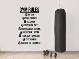 Gym Rules Wall Decal Vinyl Sticker Sports Motivational Quotes Workout Crossfit Inspirational Saying Art Room Fitness Decor Poster 7Fs