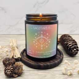 Sagittarius Astrology Star Sign Scented Candle - Present Horoscope November December Birthday Gift - thumbnail 1