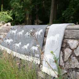Grey Horse Throw - Crafted From 100% Pure Wool Equestrian Blanket Reversible Ideal Gift For Lovers - thumbnail 3
