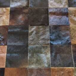Patchwork Cowhide Rug Brown & Caramel Squares, Boedo Model - thumbnail 2