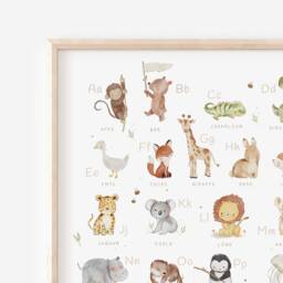 Children's Abc Picture With Animals - Alphabet Learn Nursery Poster Wall Decoration Gift Print - thumbnail 2