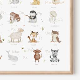 Children's Abc Picture With Animals - Alphabet Learn Nursery Poster Wall Decoration Gift Print - thumbnail 3