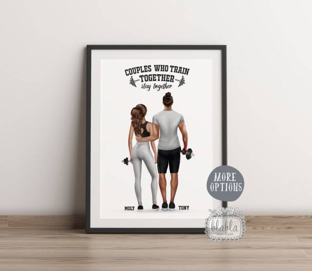 Personalised Gym Couple Gift, Birthday Valentines Boyfriend Day - image 1