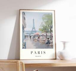 Eiffel Tower Paris Poster Elegant France Wall Art - thumbnail 1