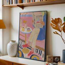 Matisse Cafe Print, Colorful Coffee Art, Modern Henri Style Poster, Breakfast Painting, French Kitchen Wall Decor, Pink Trendy Print - thumbnail 2
