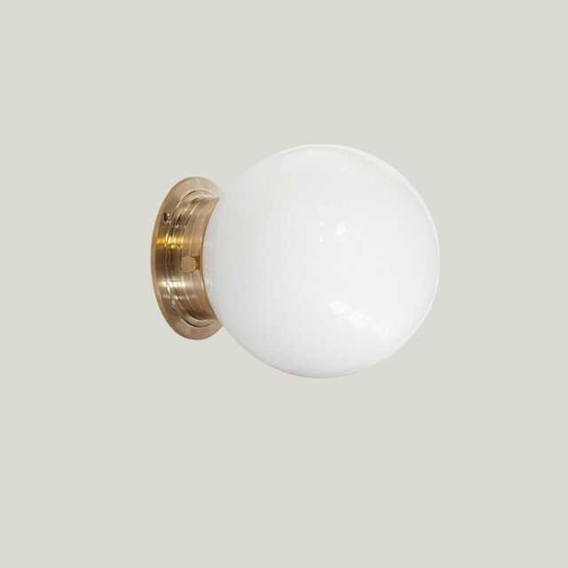 White Glass Wall Lamp Globe Sconce Light Available in Gold Or Silver Finish - image 1